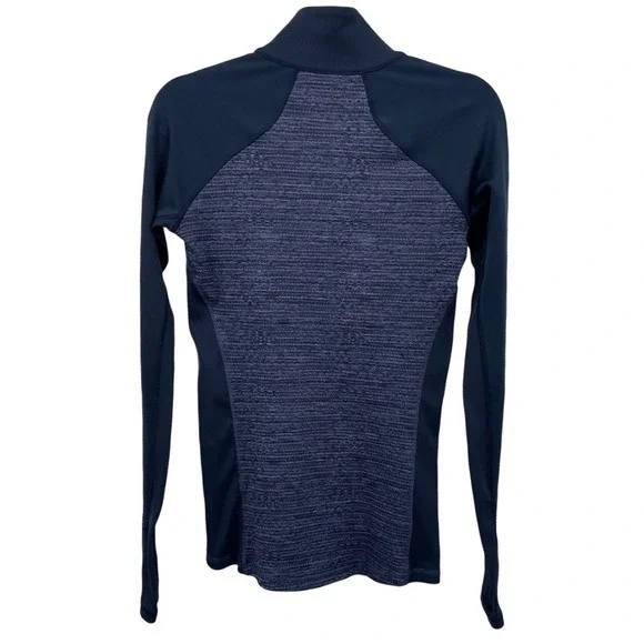 Calia Quarter Zip Pullover Womens Small Navy Blue Space Dye Thumbhole - Picture 10 of 11